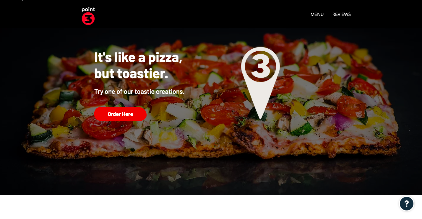 screenshot of point3 pizza website